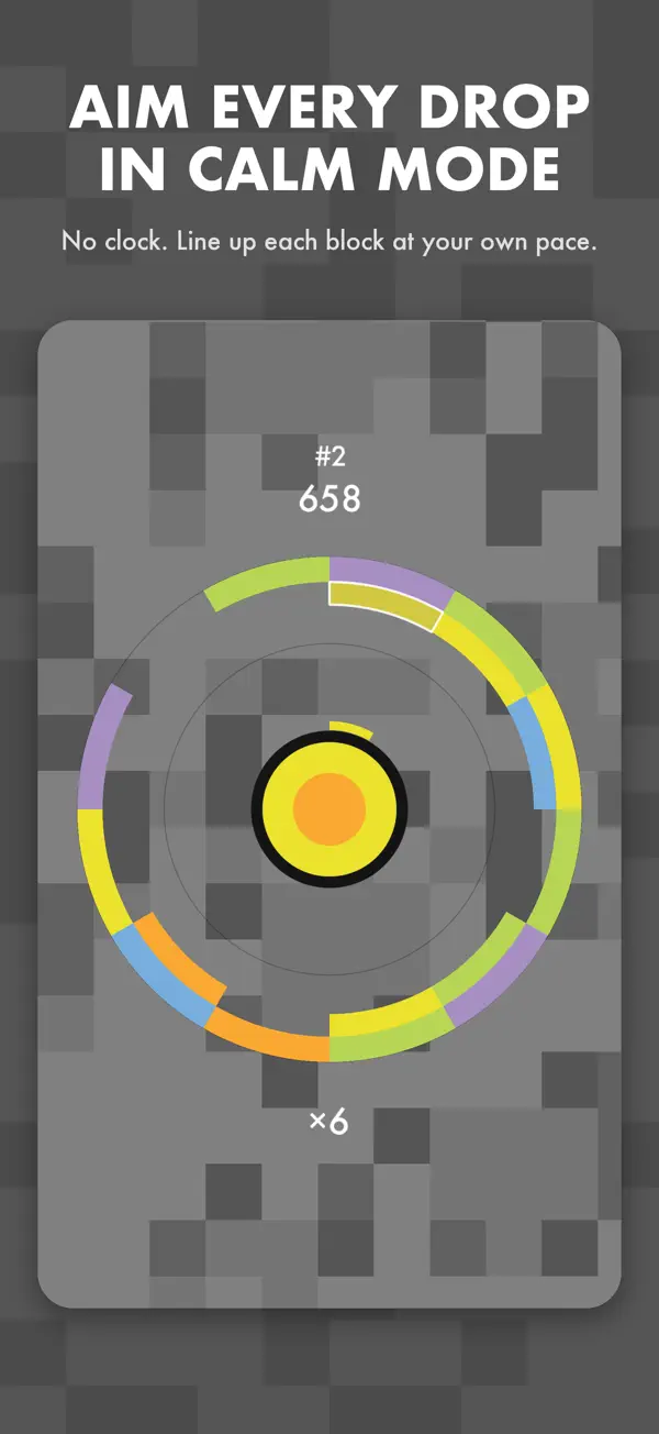 Lining up a drop in Calm mode, with no clock